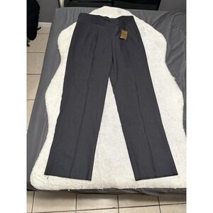 New Luca Rossi Men's Gray Wool Pleated Dress Pants Size 38‎ Made Italy Unhemmed